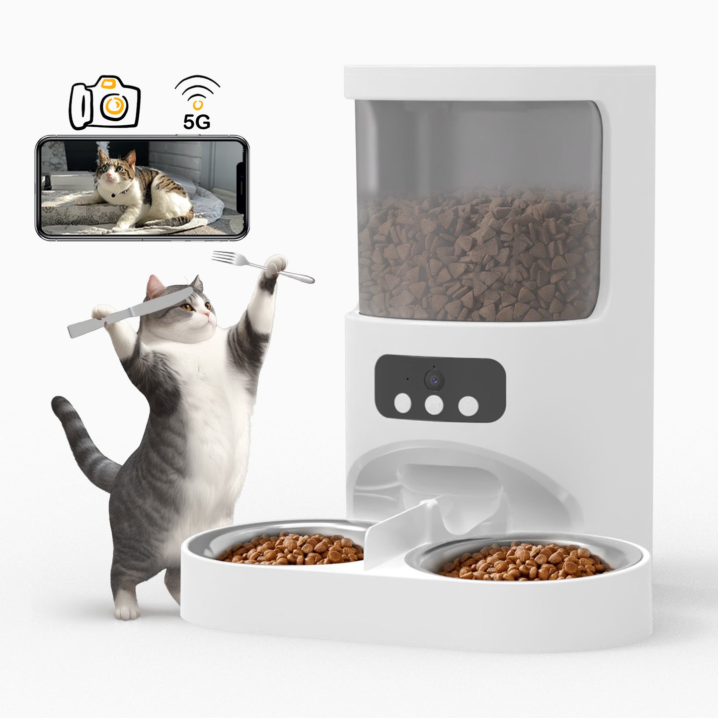 Tasty Feeder With Camera Pro Dual Tray
